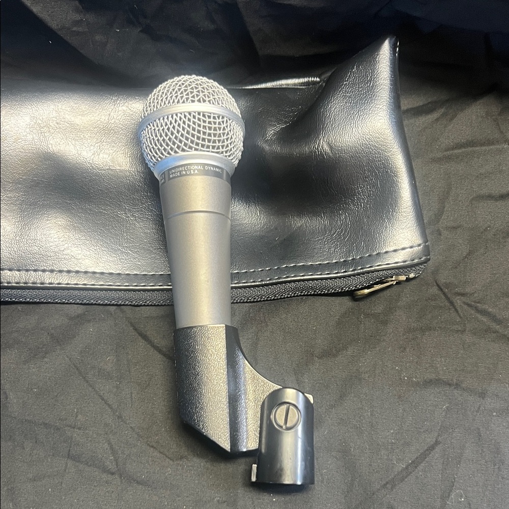 Shure Silver Microphone with Black Mount
